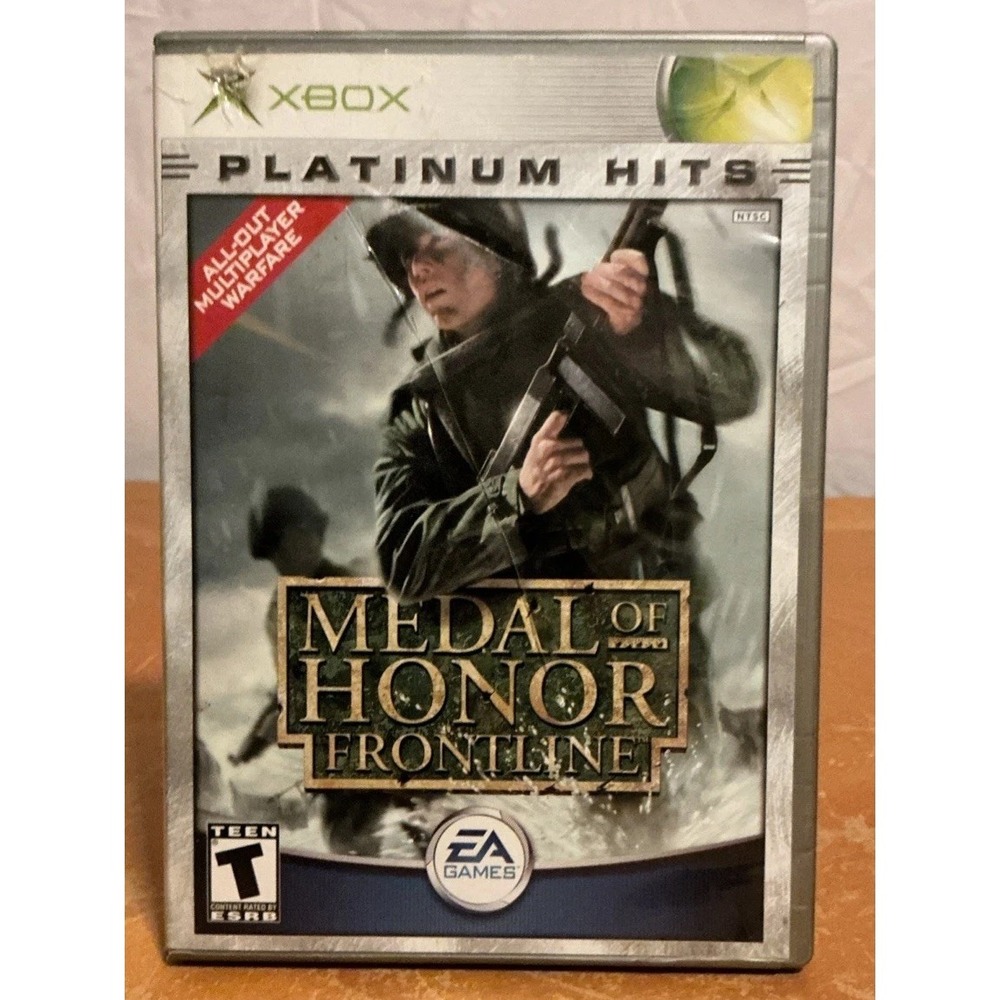 Medal of Honor: Frontline (Microsoft Xbox, 2002) Platinum Hits, No Test, Scratch